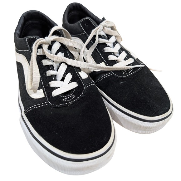 Vans Shoes - Vans Ward Low Top Sneakers Black White Suede Canvas Womens 8.5 500714 Old Skool